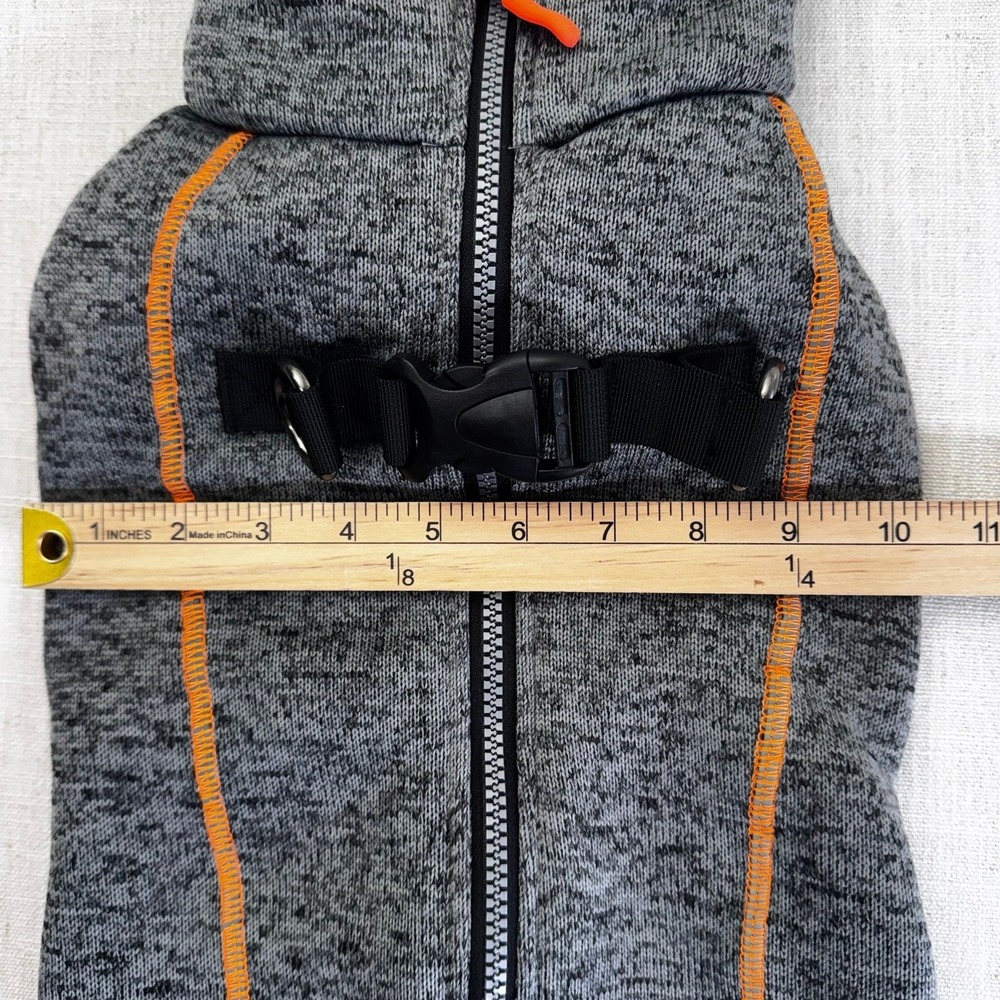 Dress Your Pet With Love Gray‎ Fleece Dog Sweater Vest Harness Zipper Large NEW - Picture 10 of 15